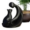 Cat Sculpture Figurine - Human and Cat Friendship view 1