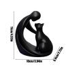 Cat Sculpture Figurine - Human and Cat Friendship view 2