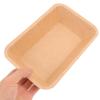 OHPHCALL 50-Pack Disposable Paper Serving Trays, Khaki Rectangular Grill Plates view 4