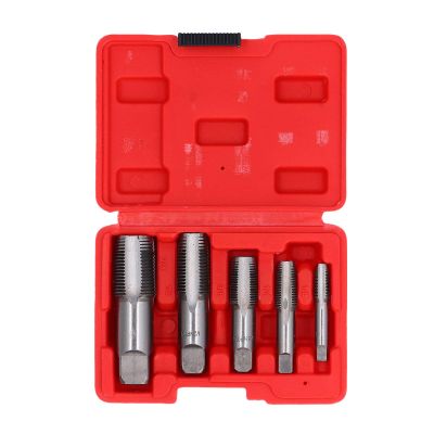 Mtlavishness 5-Piece NPT Pipe Tap Set, Carbon Steel, 3/4 in, 1/2 in, 3/8 in, 1/4 in, 1/8 in