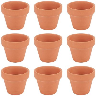 GORGECRAFT 10-Pack Mini Ceramic Terracotta Pots, 4.9 x 4 cm, with Drainage Holes