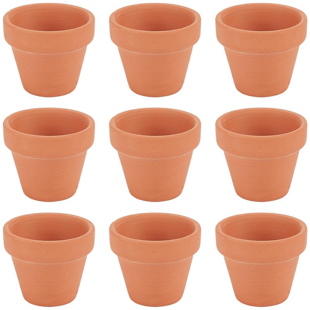 GORGECRAFT 10-Pack Mini Ceramic Terracotta Pots, 4.9 x 4 cm, with Drainage Holes