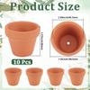 GORGECRAFT 10-Pack Mini Ceramic Terracotta Pots, 4.9 x 4 cm, with Drainage Holes view 2