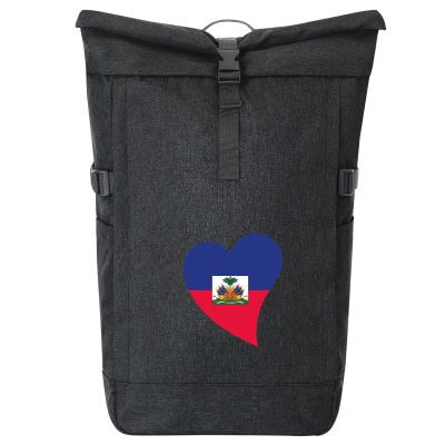 Huuraa Haiti Flag Heart Gift Courier Backpack