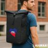 Huuraa Haiti Flag Heart Gift Courier Backpack view 2