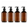 Reusable Plastic Dispenser Bottles, 500 ml, Transparent, Green, 4 Pack view 3