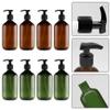 Reusable Plastic Dispenser Bottles, 500 ml, Transparent, Green, 4 Pack view 4