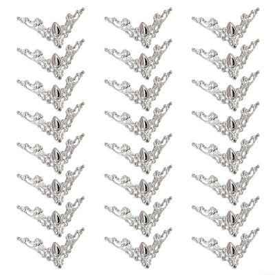 Glewi Decorative Metal Corner Protectors for Books and Frames, 24 Pieces