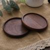 47 cm Diameter Grooved Design - Elegant Natural Walnut Wood Round Coasters view 1