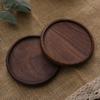 47 cm Diameter Grooved Design - Elegant Natural Walnut Wood Round Coasters view 3