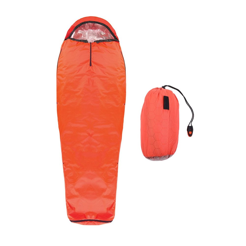 Sorandy Sleeping Bag Liner, Lightweight Survival Gear with Windproof Hood, Orange 2.0plus