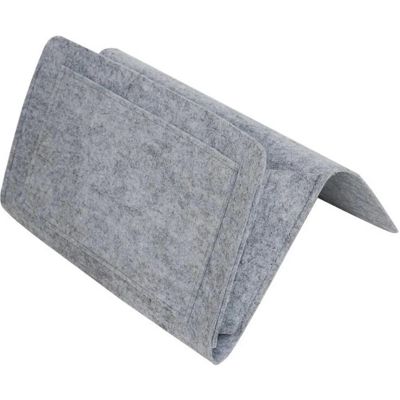 DSFIHJO Felt Bedside and Sofa Armrest Organizer, Light Gray
