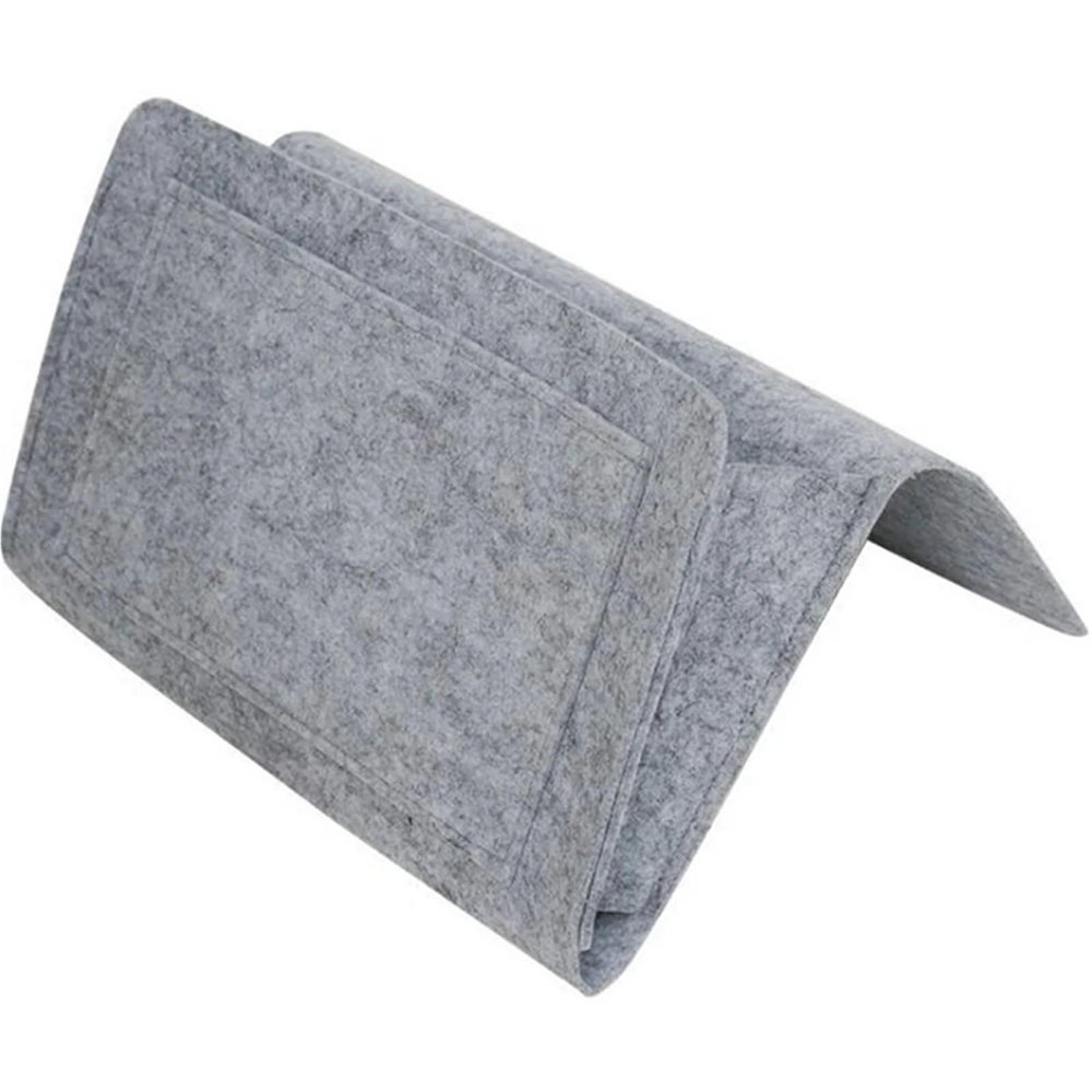DSFIHJO Felt Bedside and Sofa Armrest Organizer, Light Gray