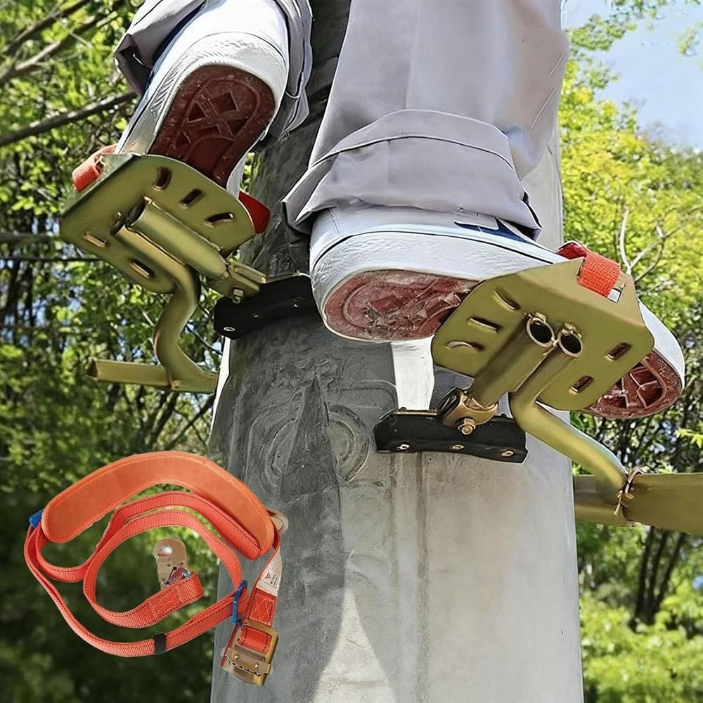 Non-Slip Climbing Spikes with Rubber Pad, Adjustable Opening, 250 mm