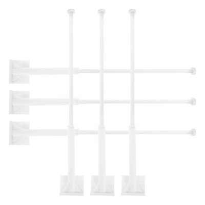 GETAJGHSD 6-Piece White Plastic Car Flag Pole Set