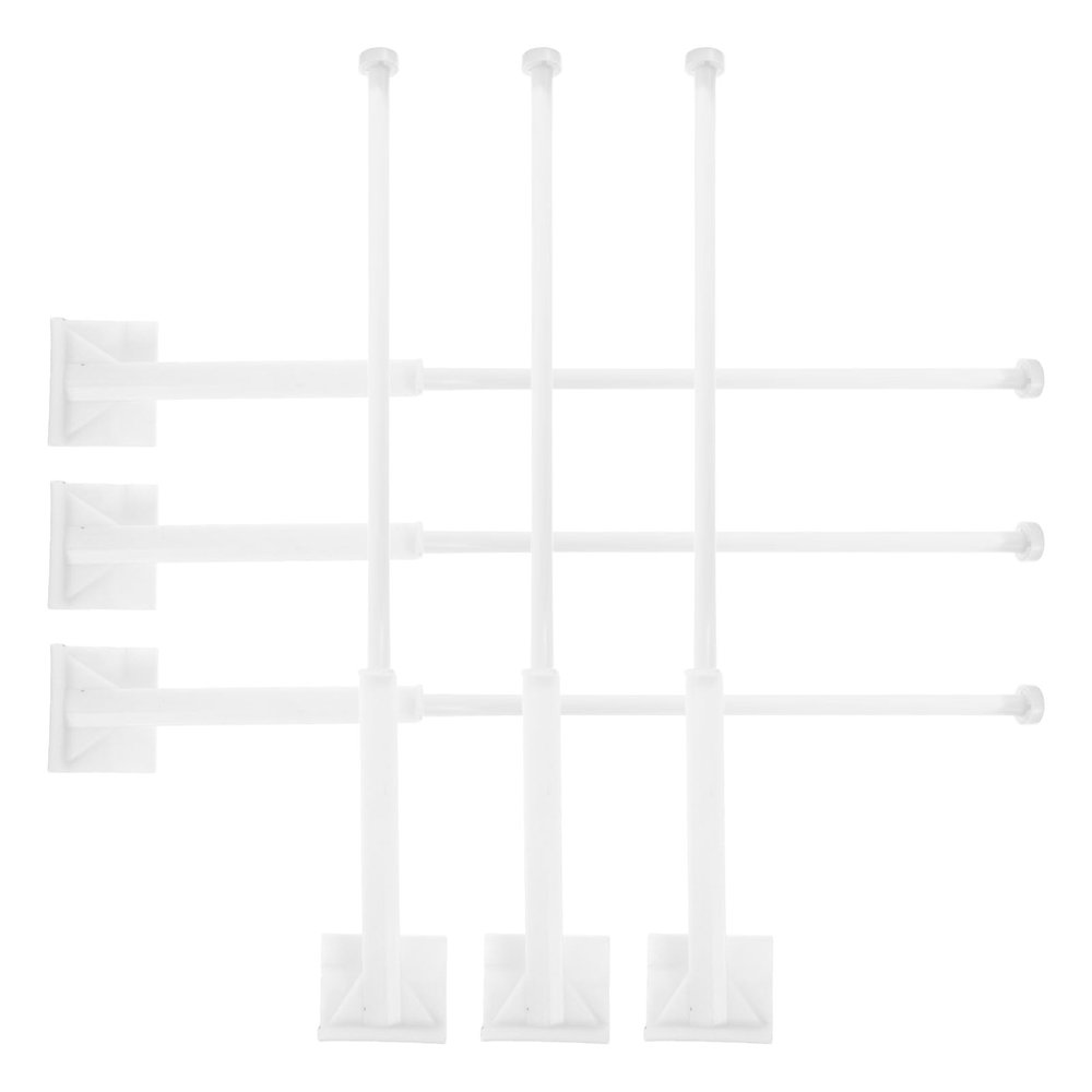 GETAJGHSD 6-Piece White Plastic Car Flag Pole Set