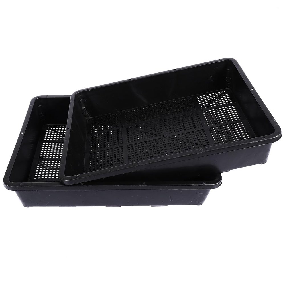 SOIMISS 2-Pack Black Plastic Seedling Trays, 37 x 30 cm