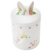 Ciieeo Versatile Ceramic Storage Jar with Airtight Lid, White Rabbit Jar for Easter Sweets and Snacks view 1