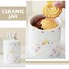Ciieeo Versatile Ceramic Storage Jar with Airtight Lid, White Rabbit Jar for Easter Sweets and Snacks view 3