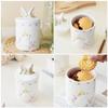 Ciieeo Versatile Ceramic Storage Jar with Airtight Lid, White Rabbit Jar for Easter Sweets and Snacks view 4
