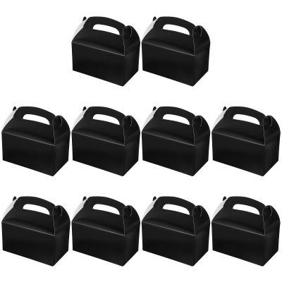KICHOUSE Cake Packaging Boxes, Versatile, 10-Pack, with Carrying Handles, White Cardboard, for Crafts and Candy Packaging