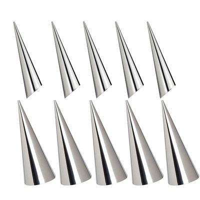 SILENRADAWN Stackable Conical Cream Horn Molds, 10-Piece Stainless Steel Set