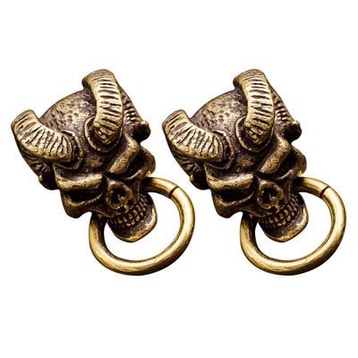 PRETYZOOM Brass Skull Ring Accessory for Leather Crafts