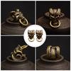 PRETYZOOM Brass Skull Ring Accessory for Leather Crafts view 4