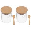 PACKOVE Glass Storage Jars with Wooden Lids, 2-Pack, 800 ml view 1
