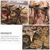 COOPHYA Vintage Iron Three-Legged Cup with Embossed Wine Cup Design view 3
