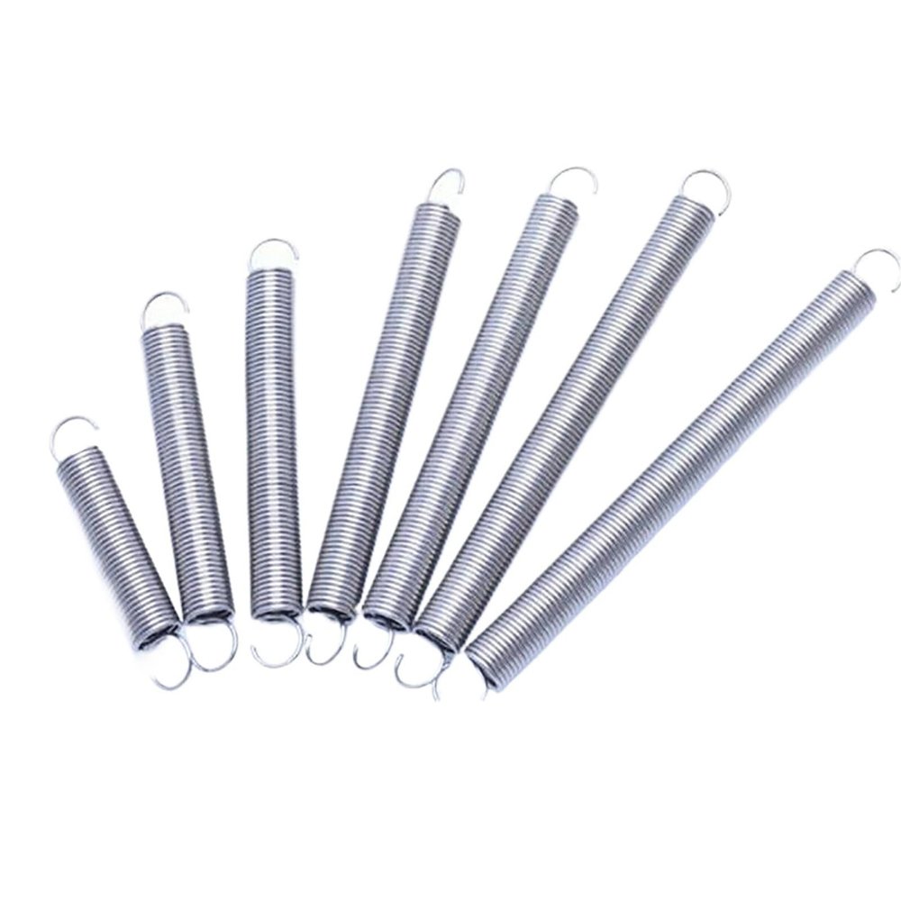 Double-Hook Extension Spring, 0.6 mm Wire, 7 mm OD, 75 mm Length