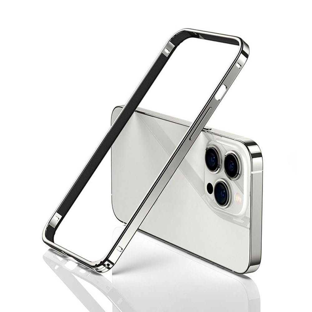 ZSUFCBF Luxurise Ultra-Thin Lightweight Aluminum Case for iPhone 12–17 Series, Silver