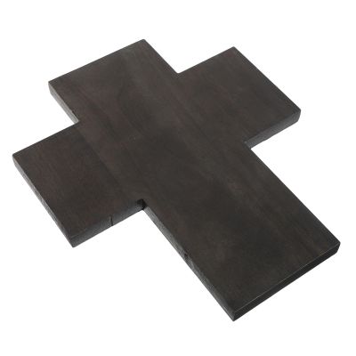 Vintage Wooden Communion Tray with Cross Motif
