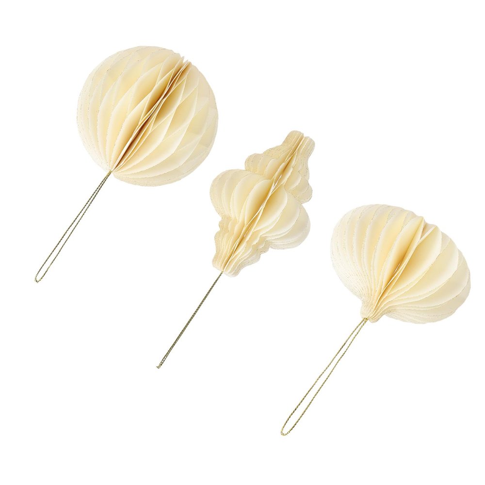Omquot Creative Hanging Honeycomb Paper Ornament Trio