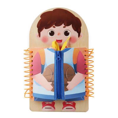Wooden Dressing Board for Toddlers, Multifunctional Early Learning Toy