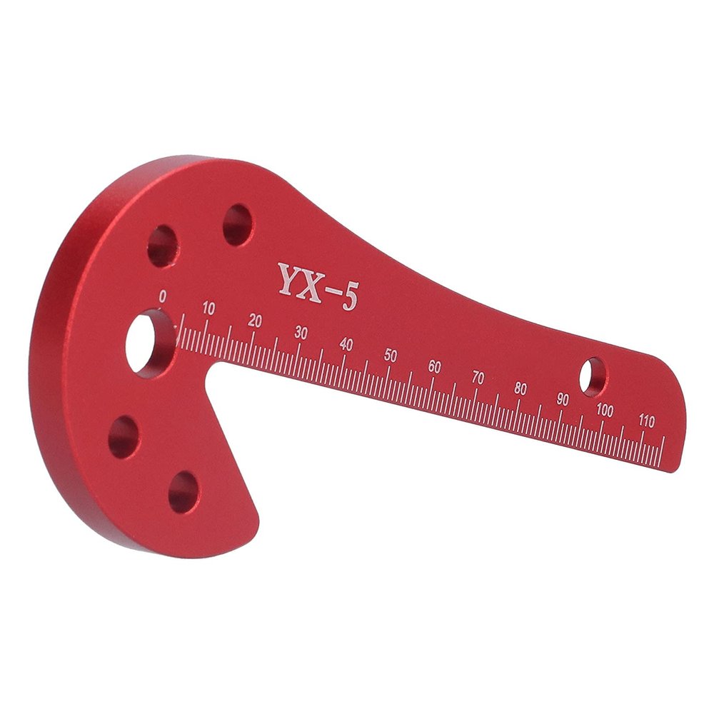 ViaGasaFamido Center Scriber, Lightweight Aluminum Alloy Woodworking Tool for Accurate Marking, Circles and Straight Lines, Red