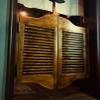 Retro Mediterranean Wooden Saloon Door, Half-Height, Self-Closing, 55 x 32 in view 1