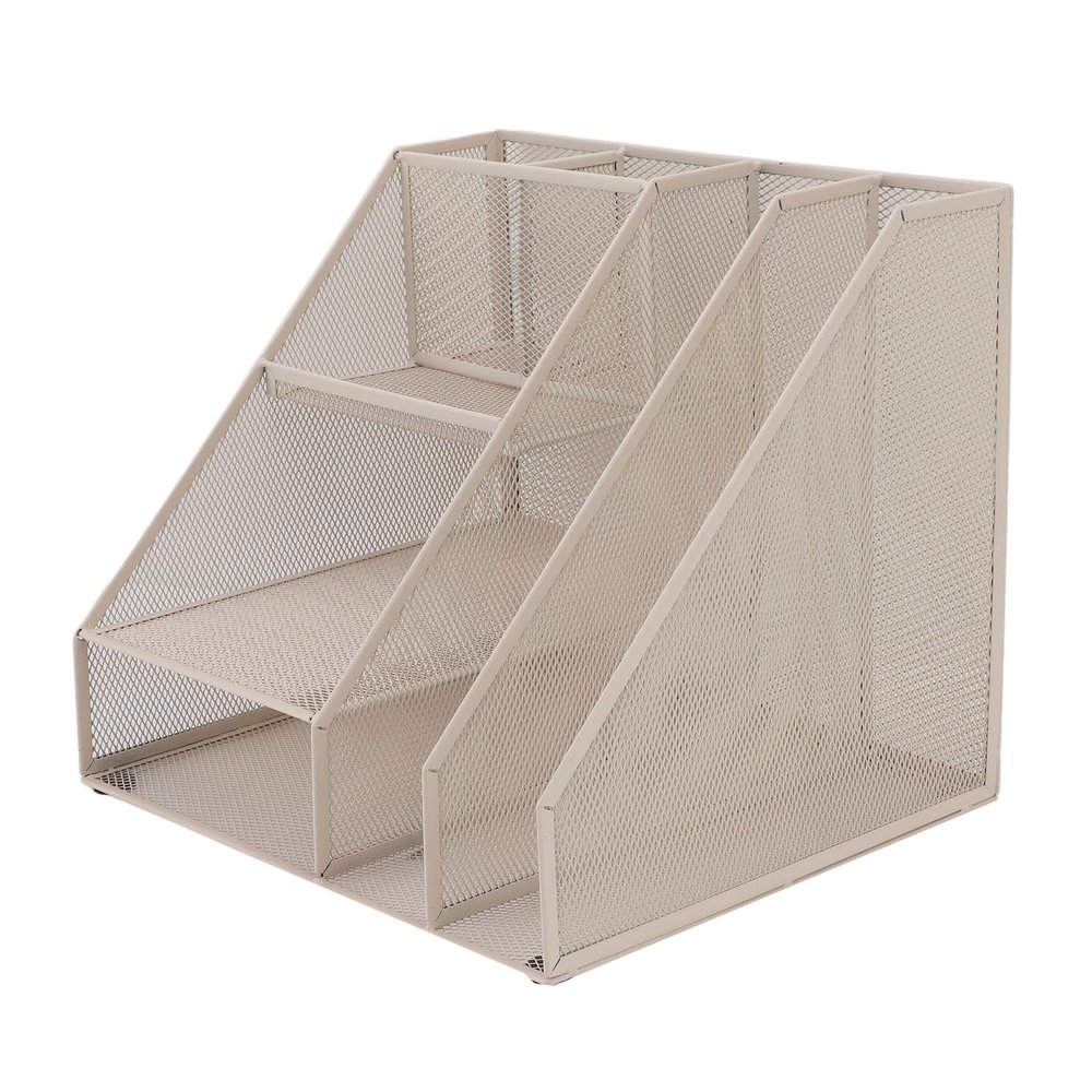 Desktop File Organizer with 3 Trays and 2 Pen Holders