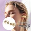 Yanmis Open-Ear Clip-On Wireless Earbuds, BT 6.0 Handbag-Shaped Earbuds with Bow Earrings, Beige view 3
