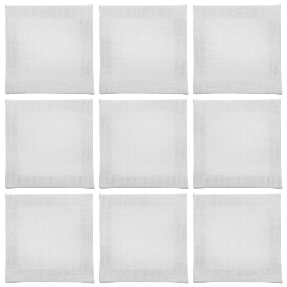 CRAFTHROU 12 Small Square Cotton-and-Wood Boards for Decorative Painting