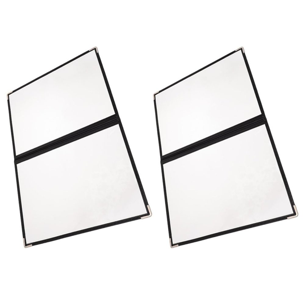 Zerodeko Transparent Menu Card Covers, Durable Robust PVC, 2 Pieces, Large Capacity, for Restaurants