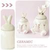 Rabbit-Shaped Ceramic Cookie Jar, 1,000 ml, with Lid view 3