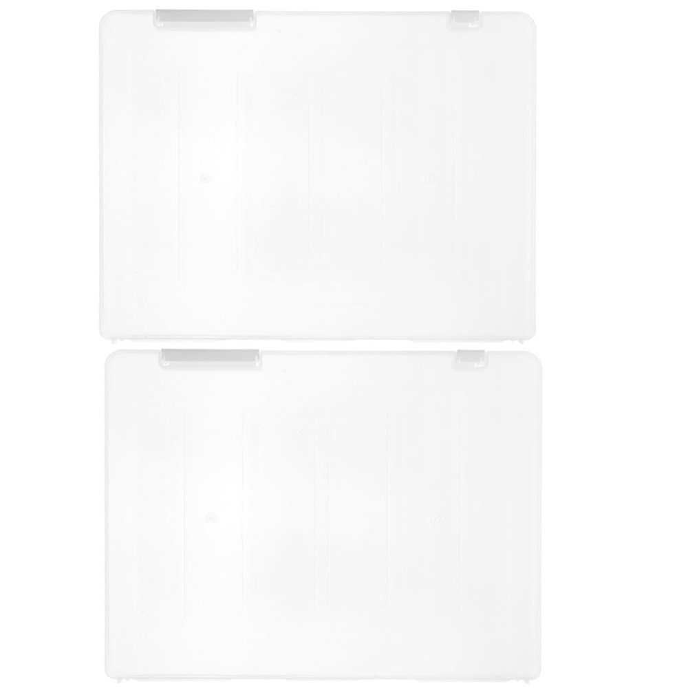 SHINEOFI Document Boxes, Set of 2, PP, Transparent, Stackable