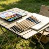 32-Piece Paint Brush Set with Wooden Handles and Soft Nylon Bristles view 2