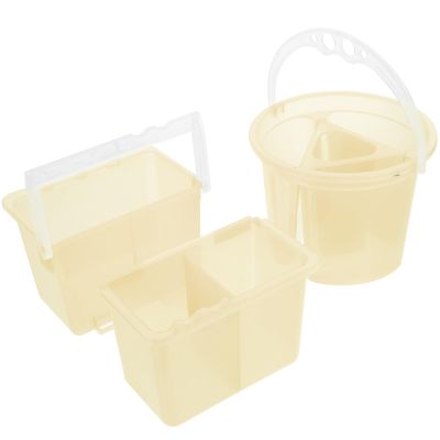 TEHAUX 2-Piece Plastic Brush Cleaner Water Buckets for Artists, Round and Square Design
