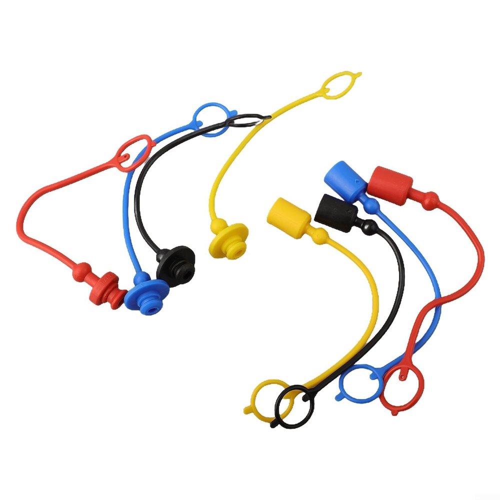 4 Pairs Hydraulic Quick Couplers, Male Dust Caps and Female Covers, ISO 7241-A, 1/4 in