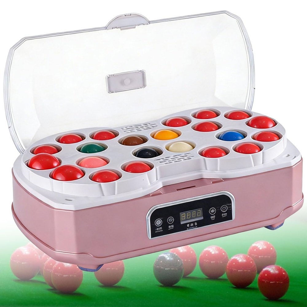 Automatic Pool Ball Polisher and Cleaner with LCD Display and Drying Function