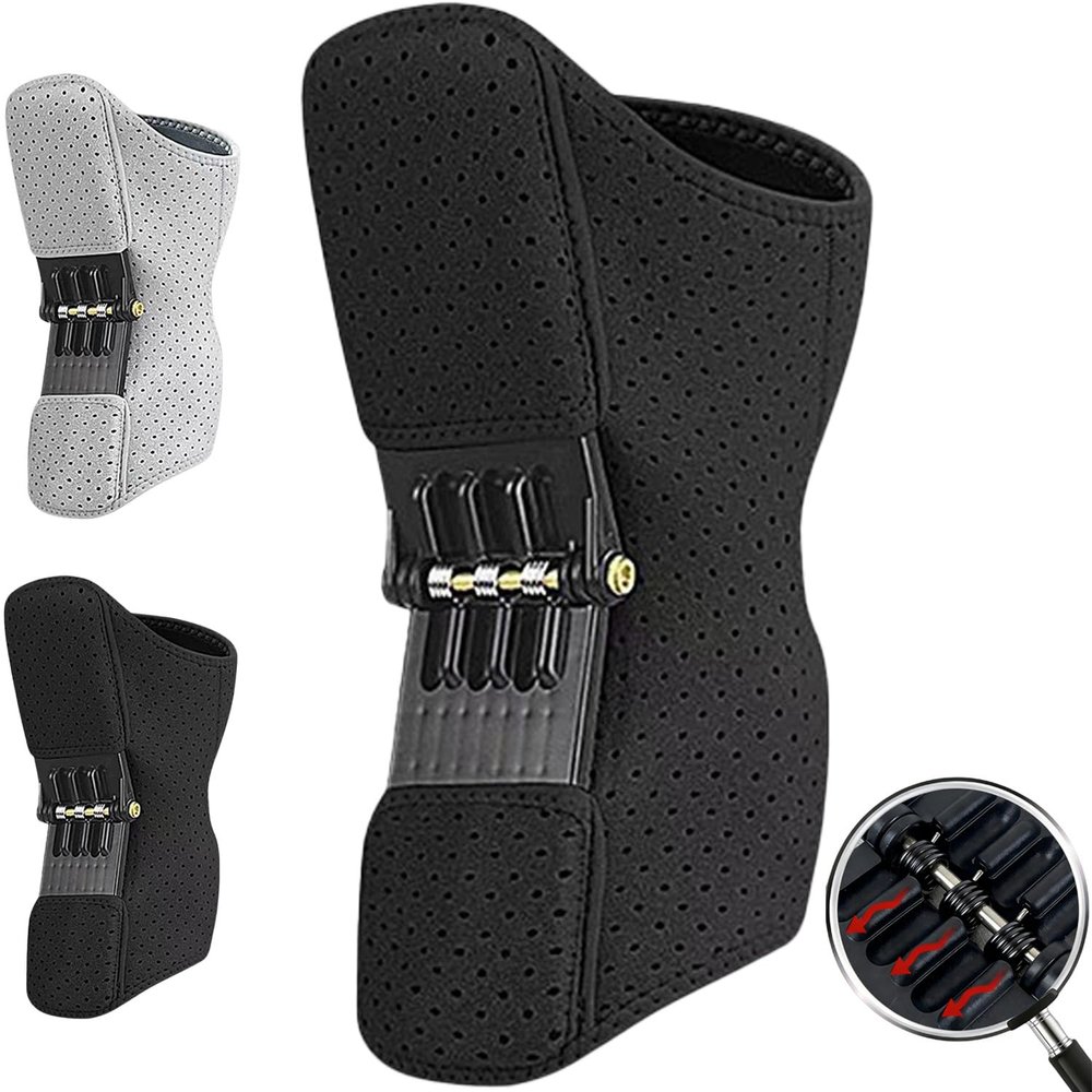 Improved Knee Brace 2026 with Spring Support for Walking, Sports and Everyday Use (Gray/Black)