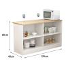 XPSHP25112 Kitchen Island with Storage, Open Shelves, Modern Sideboard Buffet Cabinet view 2