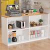 XPSHP25112 Kitchen Island with Storage, Open Shelves, Modern Sideboard Buffet Cabinet view 3